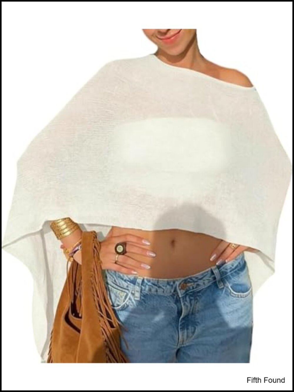 Knit Sheer Poncho Top Asymmetric Shrug Beach Cover Up Lightweight Off Shoulder